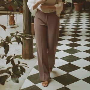 Anthropologie Elevenses Wool Wide Leg Pants